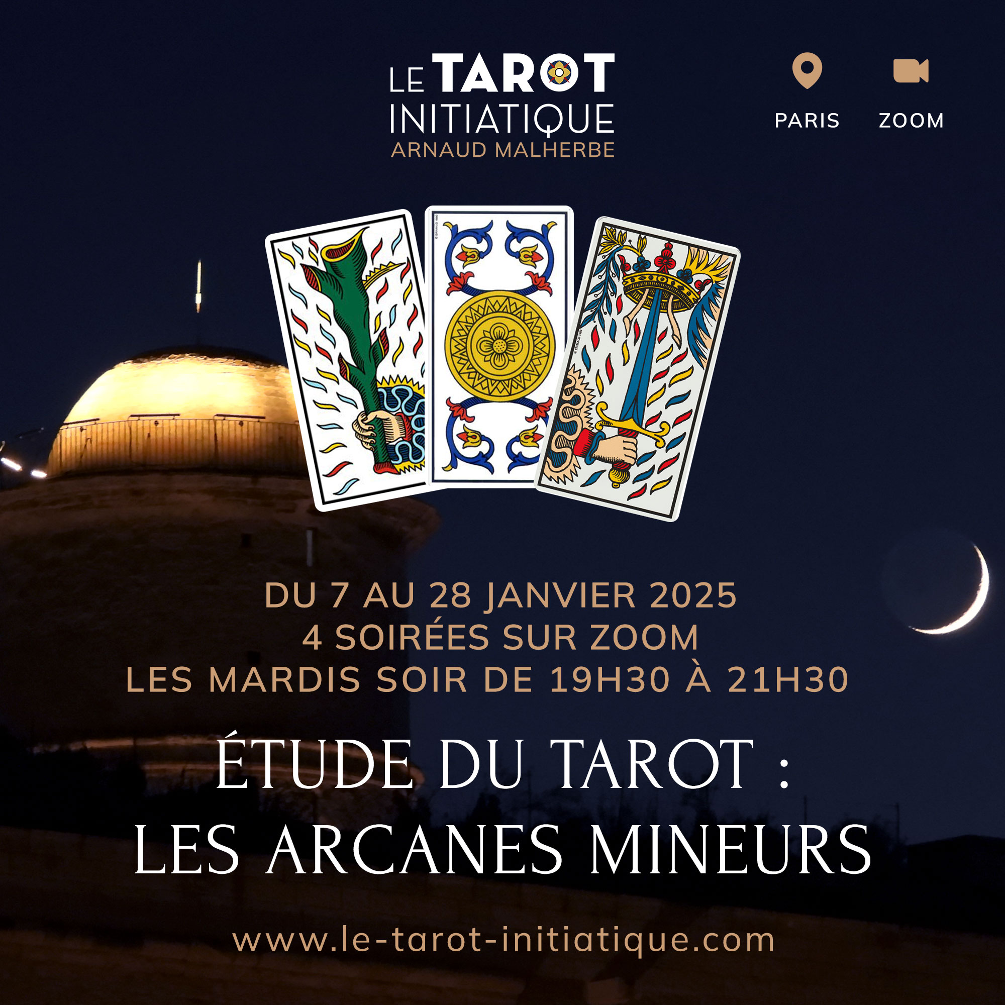 Formation aux arcanes mineurs du Tarot de Marseille en ligne janvier 2025