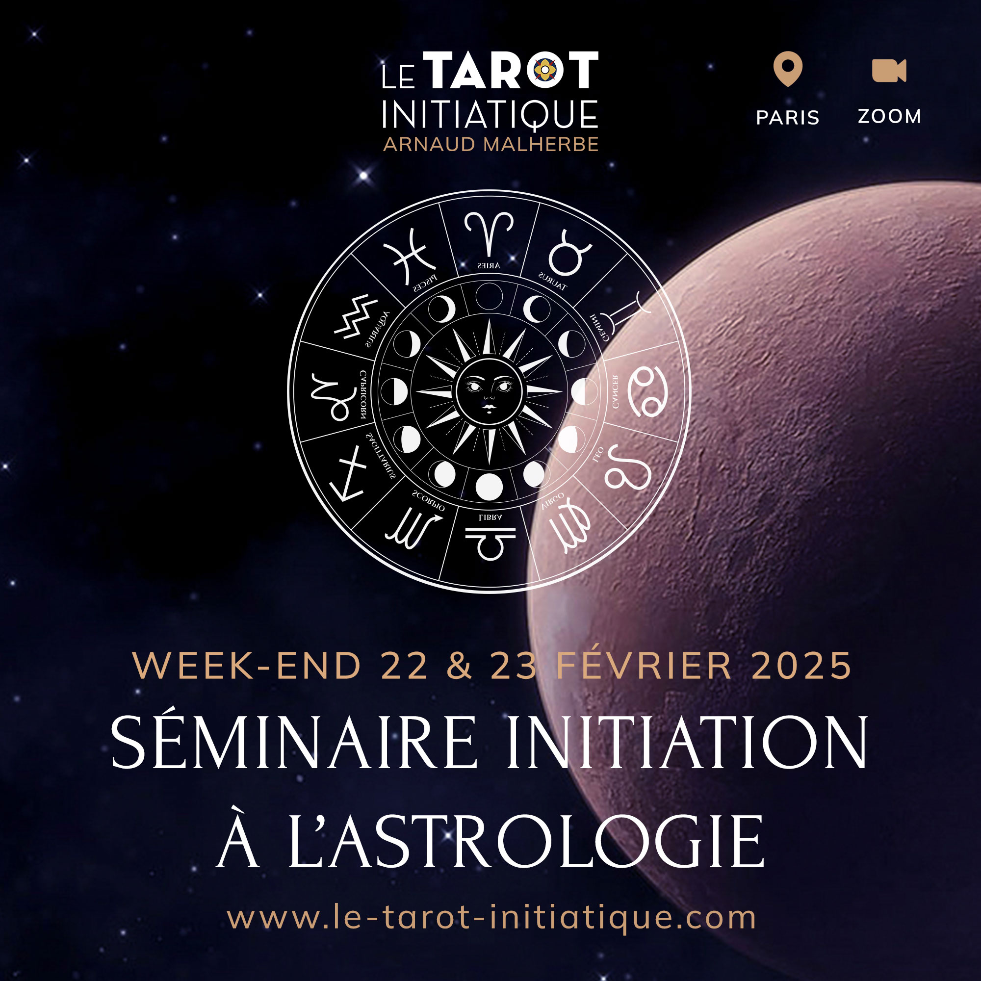 séminaire et cours d'astrologie à Paris et en ligne février 2025