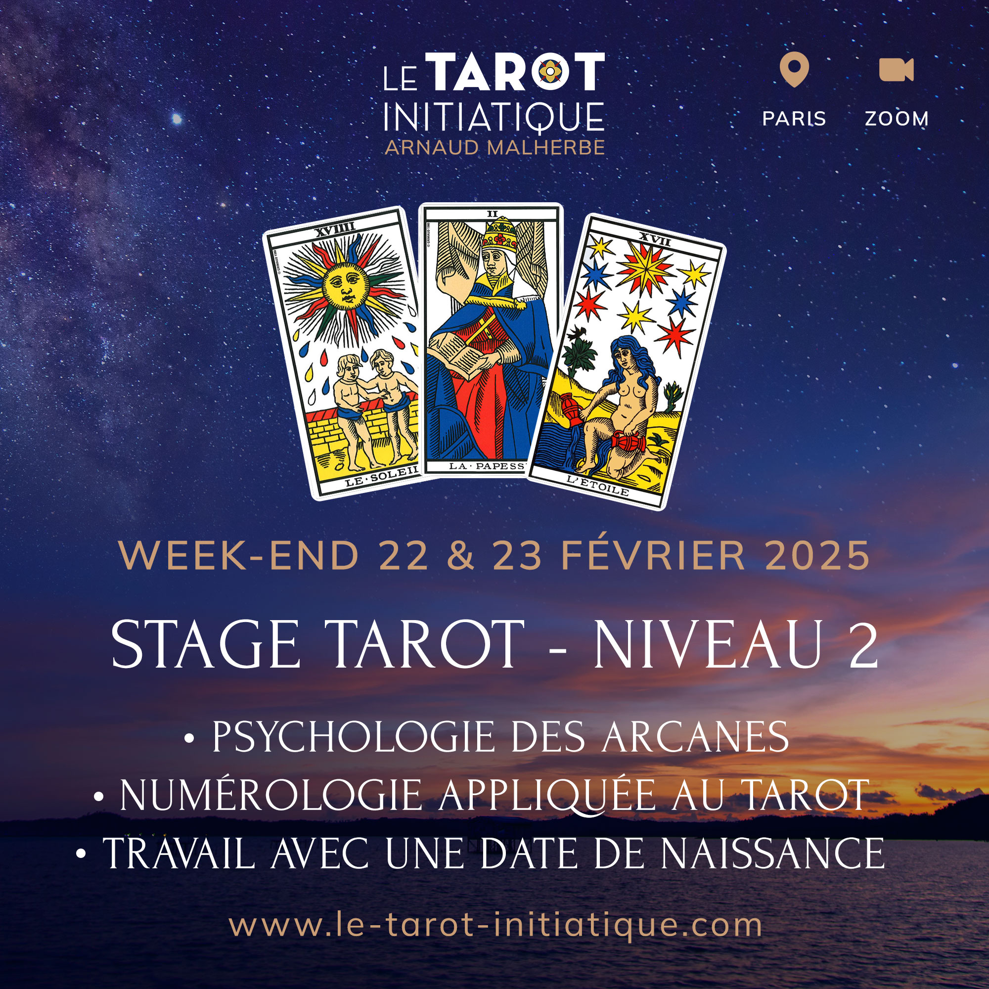 stage tarot niveau 2 perfectionnement fevrier 2025